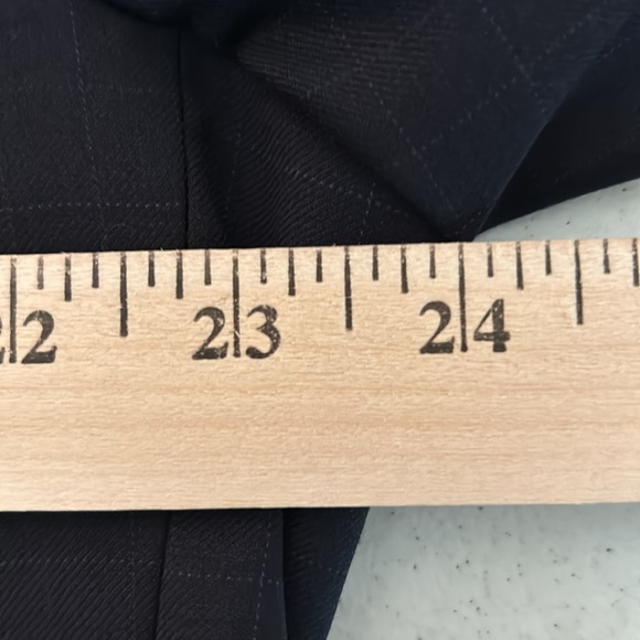 Nautica Men’s Size 44L Blazer Suit Coat 100% Wool Black Subtle Windowpane Plaid - Picture 9 of 11